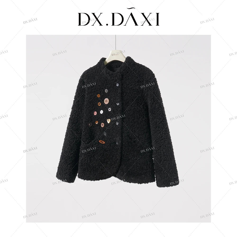 代大喜【悄然心动】复古羊羔毛外套女冬季加绒加厚宽松显瘦通勤穿搭
