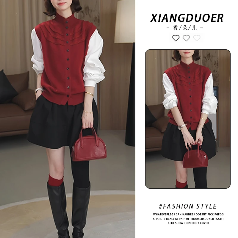 时尚显瘦气质网红套装女2025冬季新款高级百搭宽松上衣裙子两件套