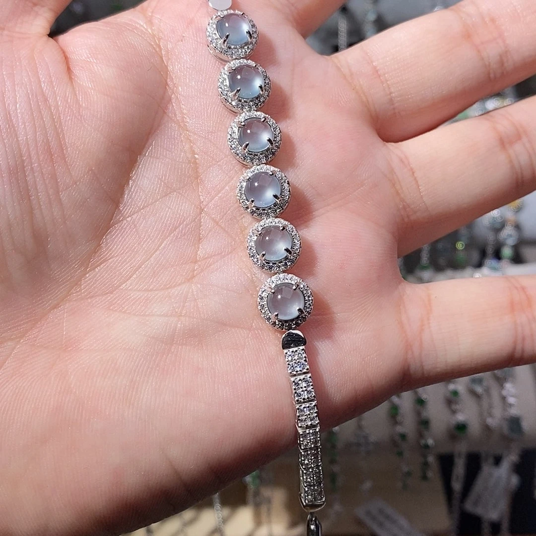 翡翠银S925镶嵌手链