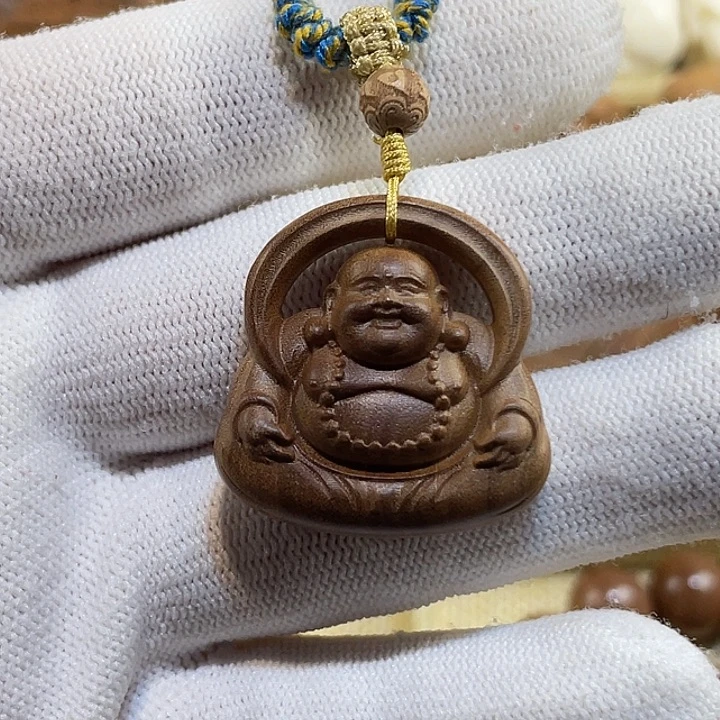 手串/手链檀香木老山檀香弥勒佛奶香吊坠