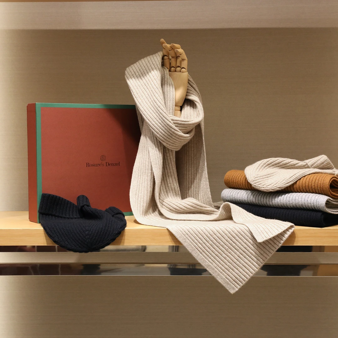 【253206014】岁末臻礼 100%山羊绒/2倍厚度男士重磅双面针织围巾