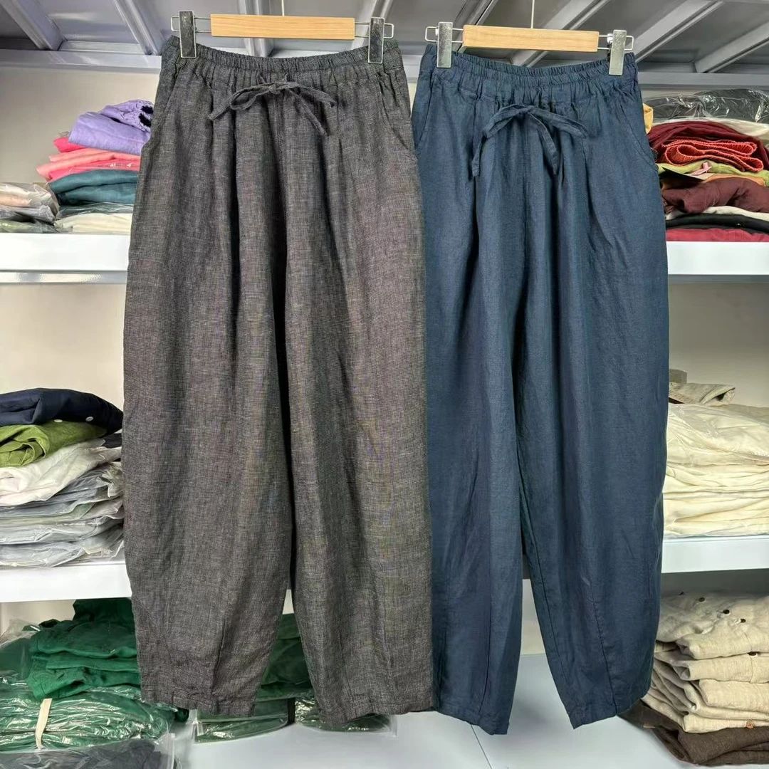 色织牛仔汉麻日单老爹甩裤