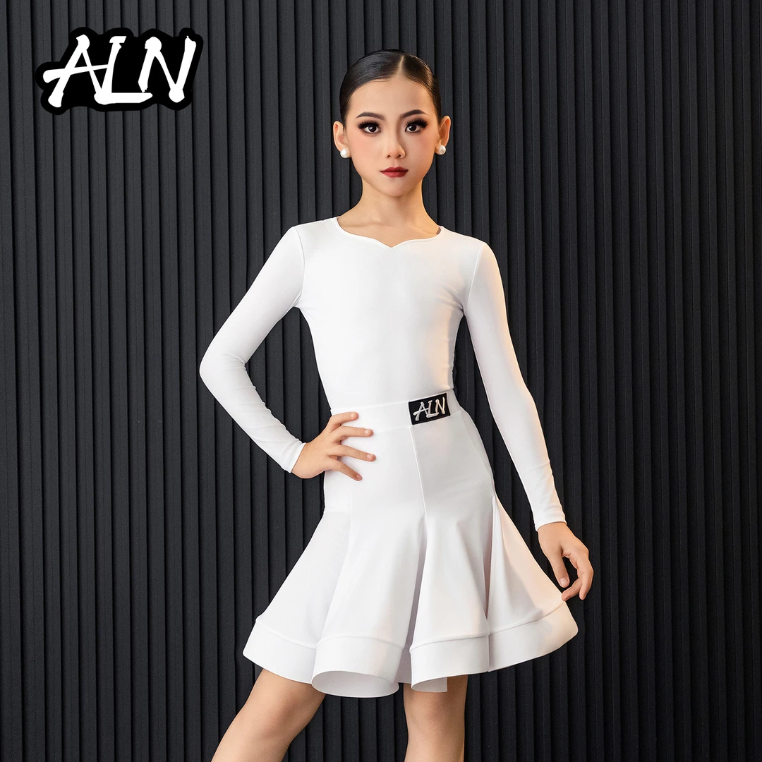 ALN艾琅纳2025年新款秋季V领长袖拉丁舞服专业比赛服规定服舞蹈服