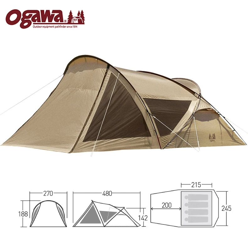 日本OGAWA小川shanty r户外家庭露营帐篷天幕一体二合一