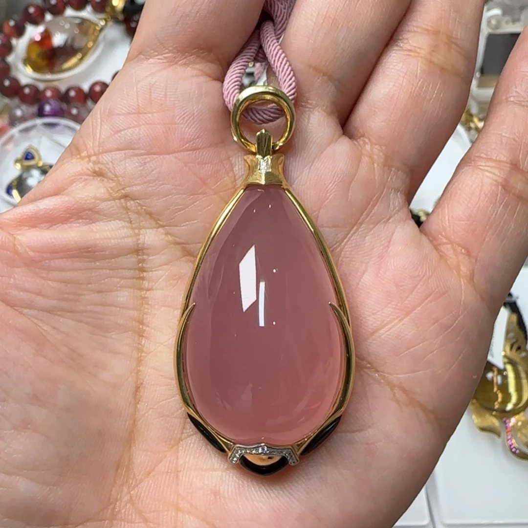 水晶吊坠18K金镶嵌JP35060成