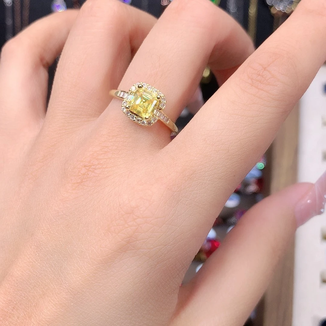 水晶戒指银S925镶嵌金6