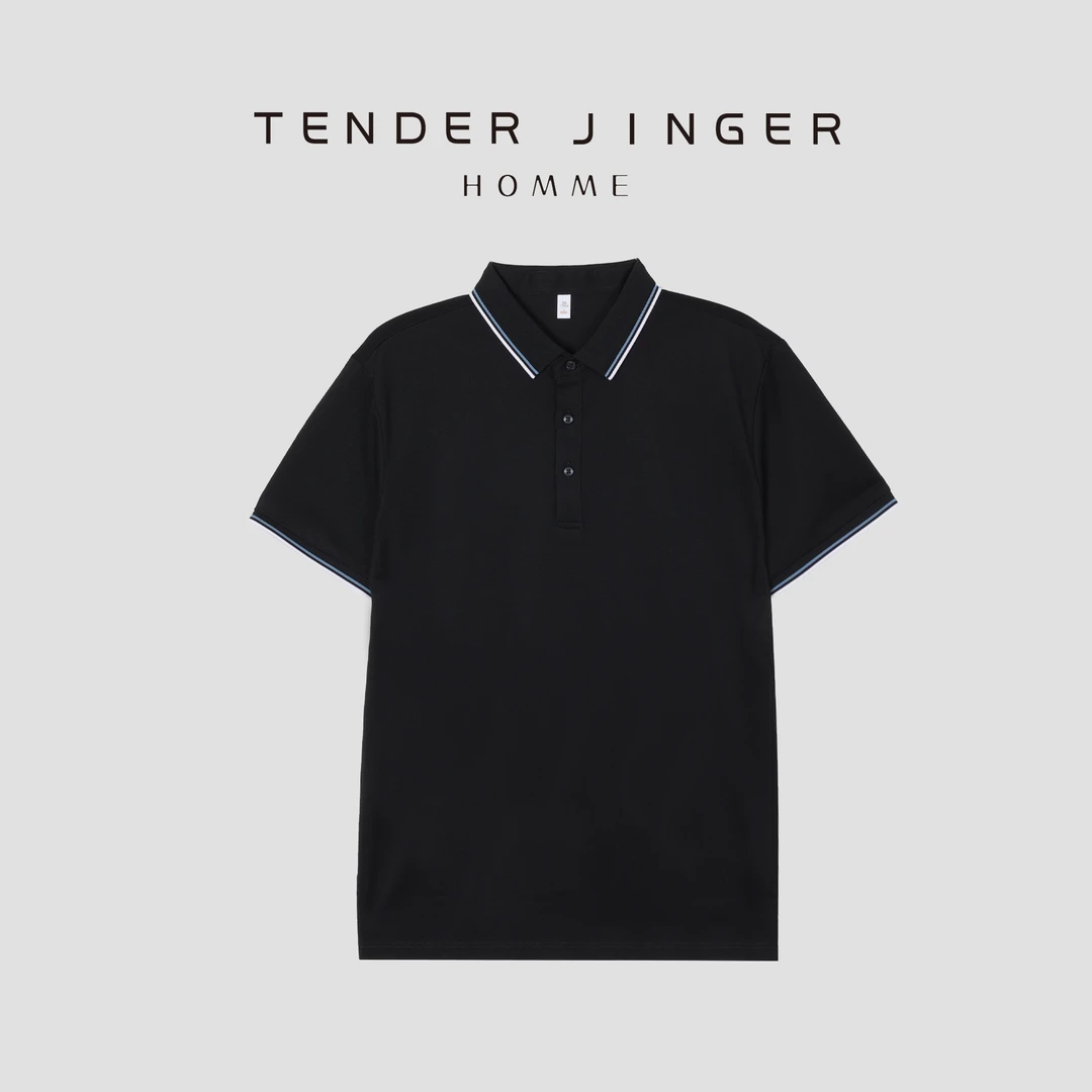 Tender Jinger【男士】夏季含醋酸丝麻薄款短袖POLO衫 T53HZS17041