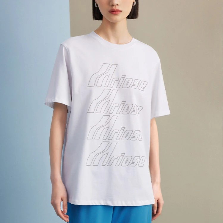 【许半夏推荐】曼德诗纯棉休闲宽松印花圆领卡通T恤半袖白色透气