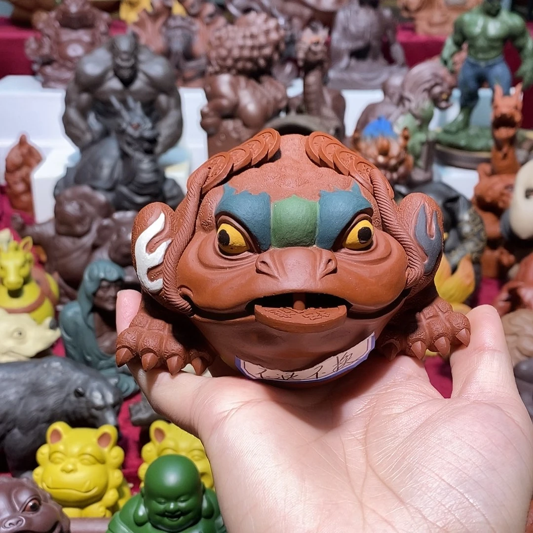 紫砂茶宠宜兴紫砂火焰蟾