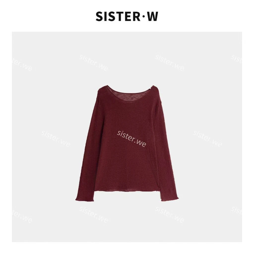 薇姐【赤莓逸衫】SISTER·WE圆领纹理感打底针织衫  30182