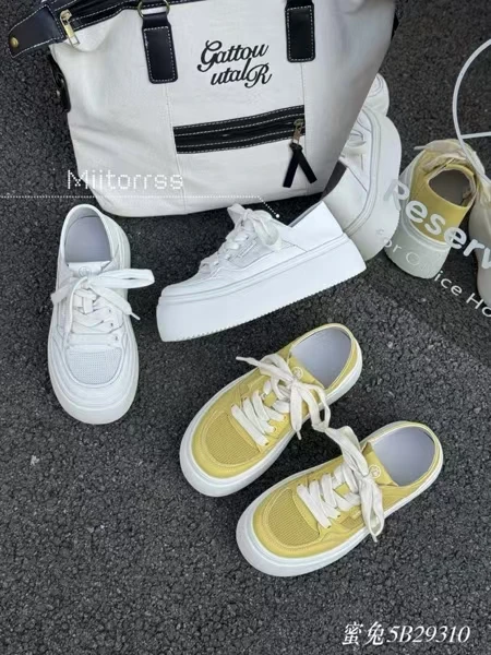 蜜兔真皮后踩透网潮鞋轻便舒适