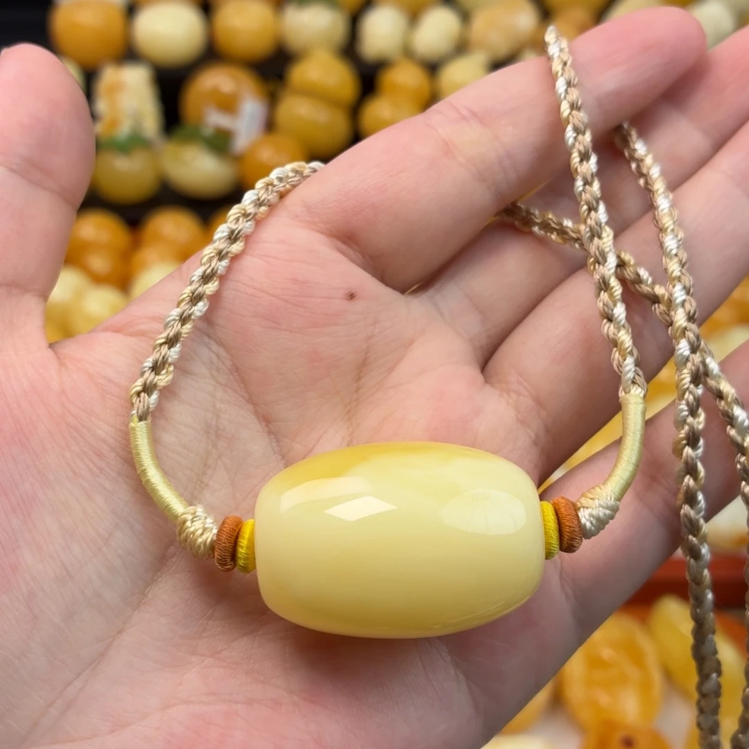 蜜蜡未镶嵌毛衣链蜜蜡