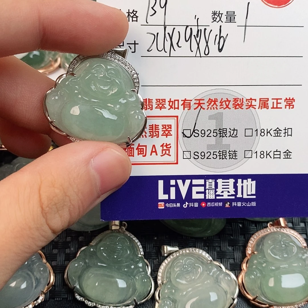 翡翠银S925镶嵌颈饰