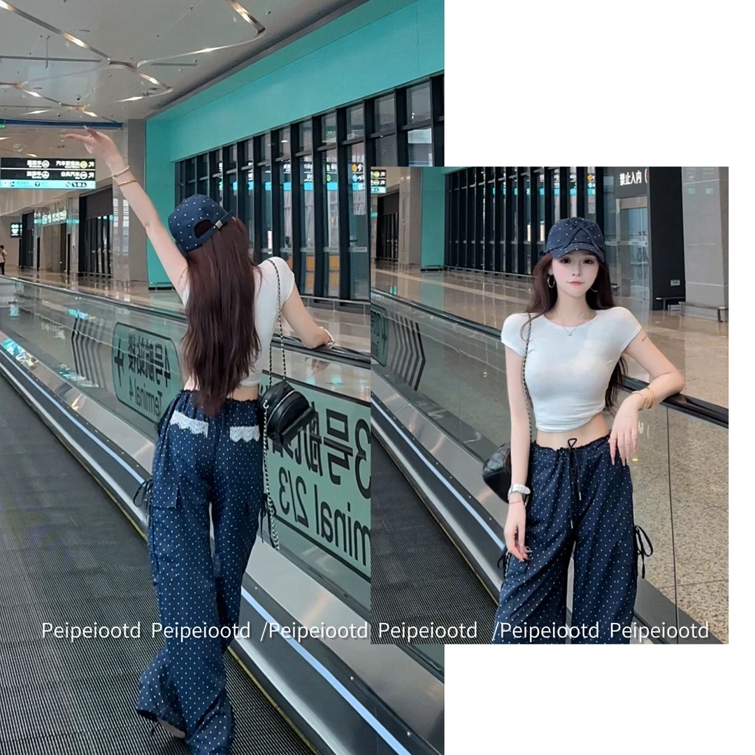 【贝贝专属】YYDS波点工装裤|高腰抽绳波点工装裤 K1581