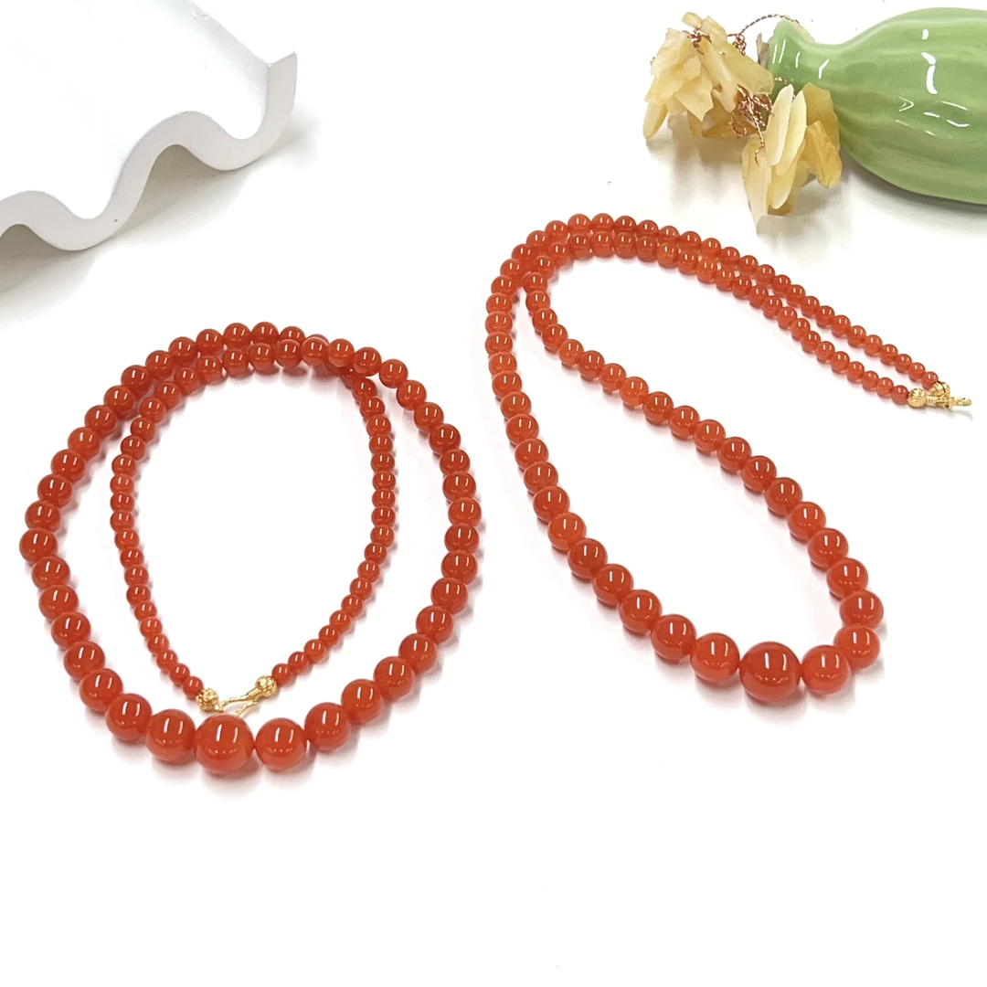 【小宝珠宝】T81627-南红项链-多样性发一件-4-10.5mm