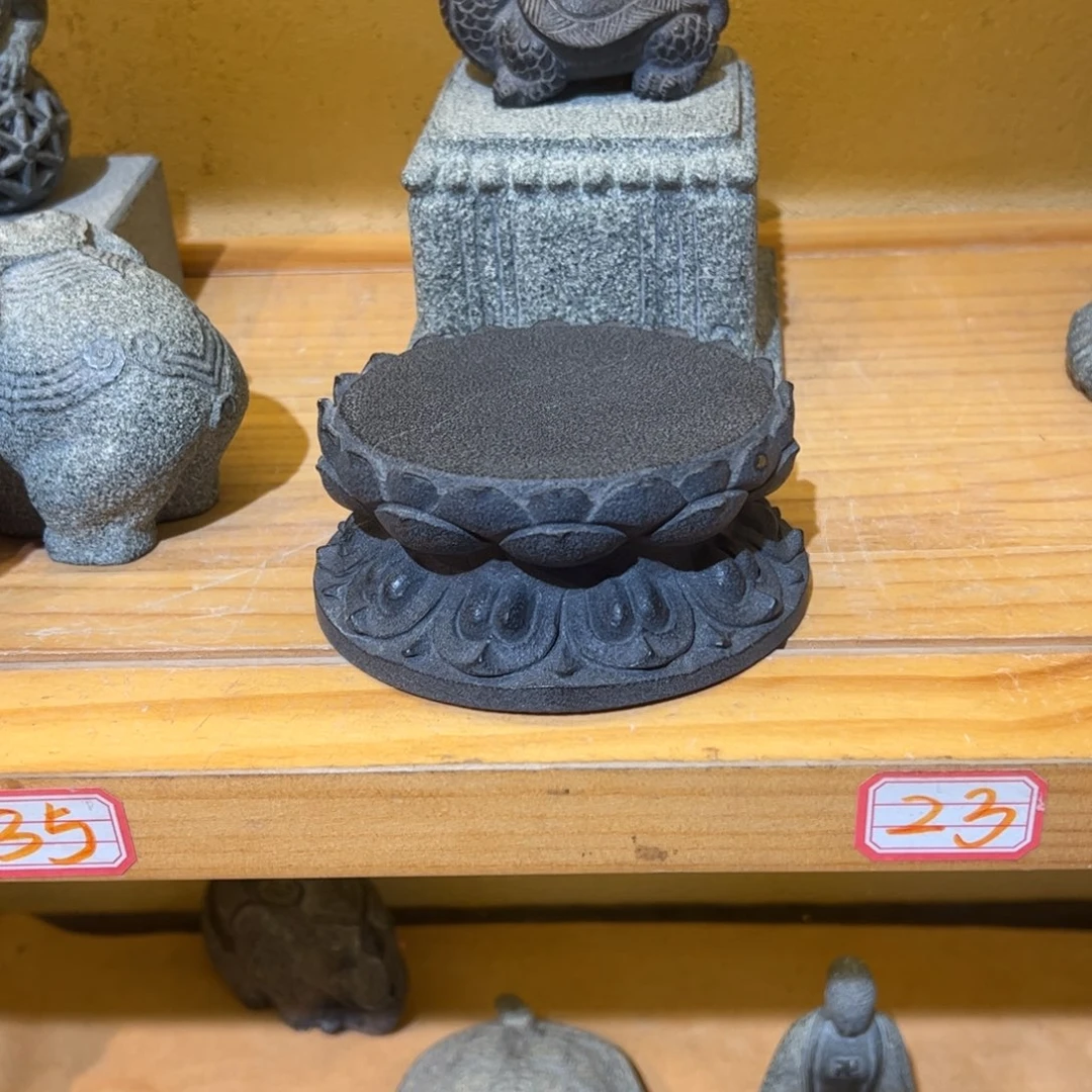 石材乌金石莲花莲花底座