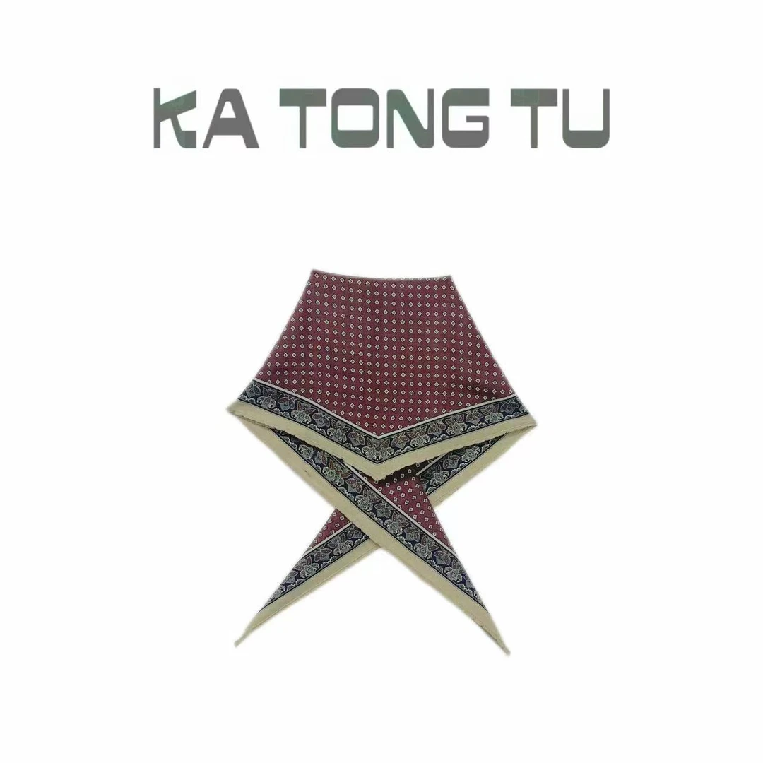KATONGTU 【三角巾】桑蚕丝春夏格子英伦菱形丝巾 DM2502062