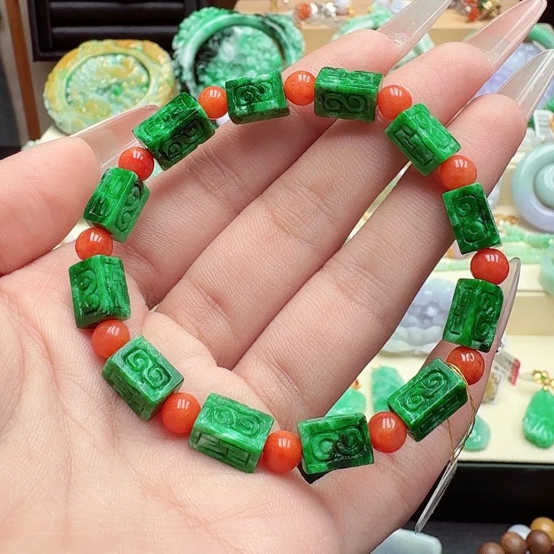 一***苗未镶嵌手串翡翠翡翠手串