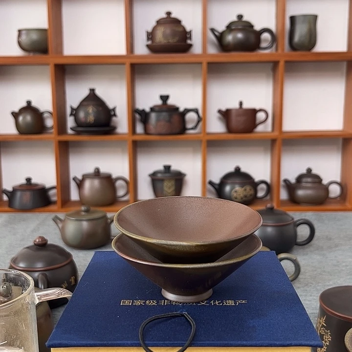 杯柴烧坭兴陶茶杯纯手工制作