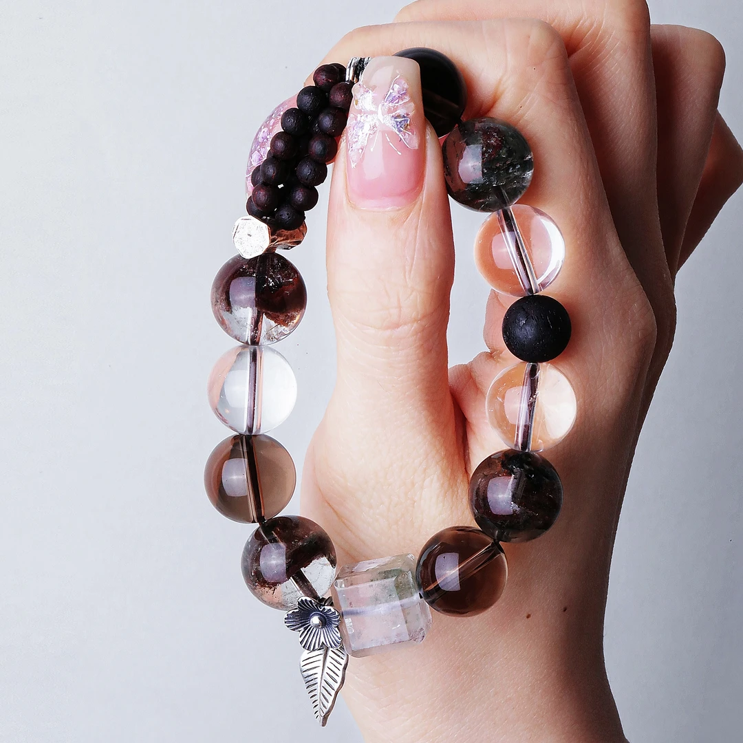 925银手链 七 <肆意> S10478绿幽方糖白水茶晶香香手链