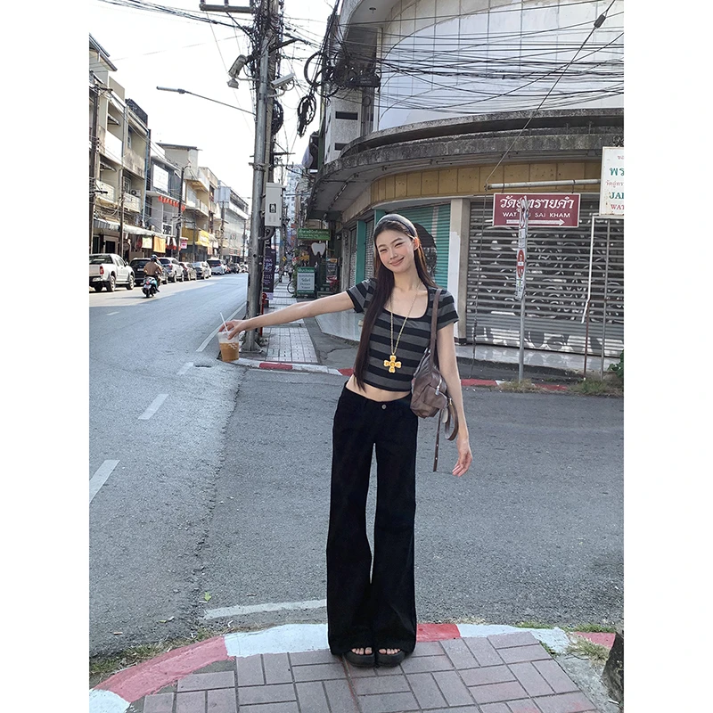 【HRG】春季时尚简约百搭显瘦牛仔裤C152-2#