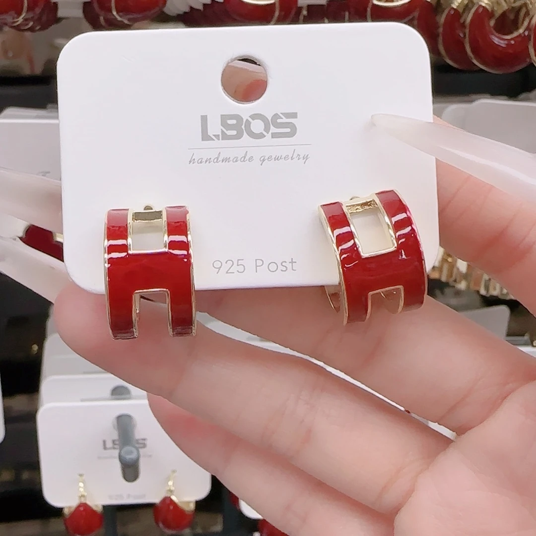 铜合金锆石925银耳环