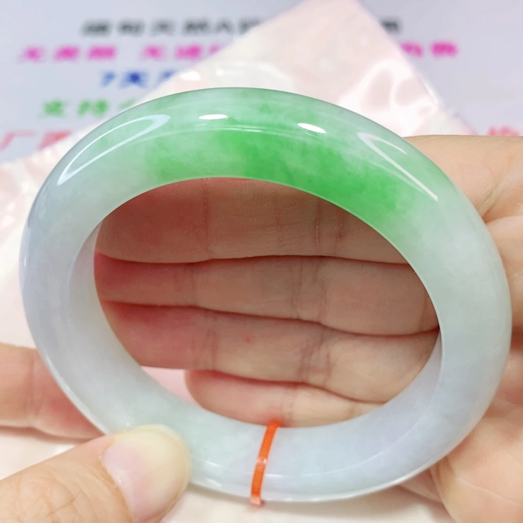 未镶嵌手镯翡翠57.5圈口正圈-宽版厚装