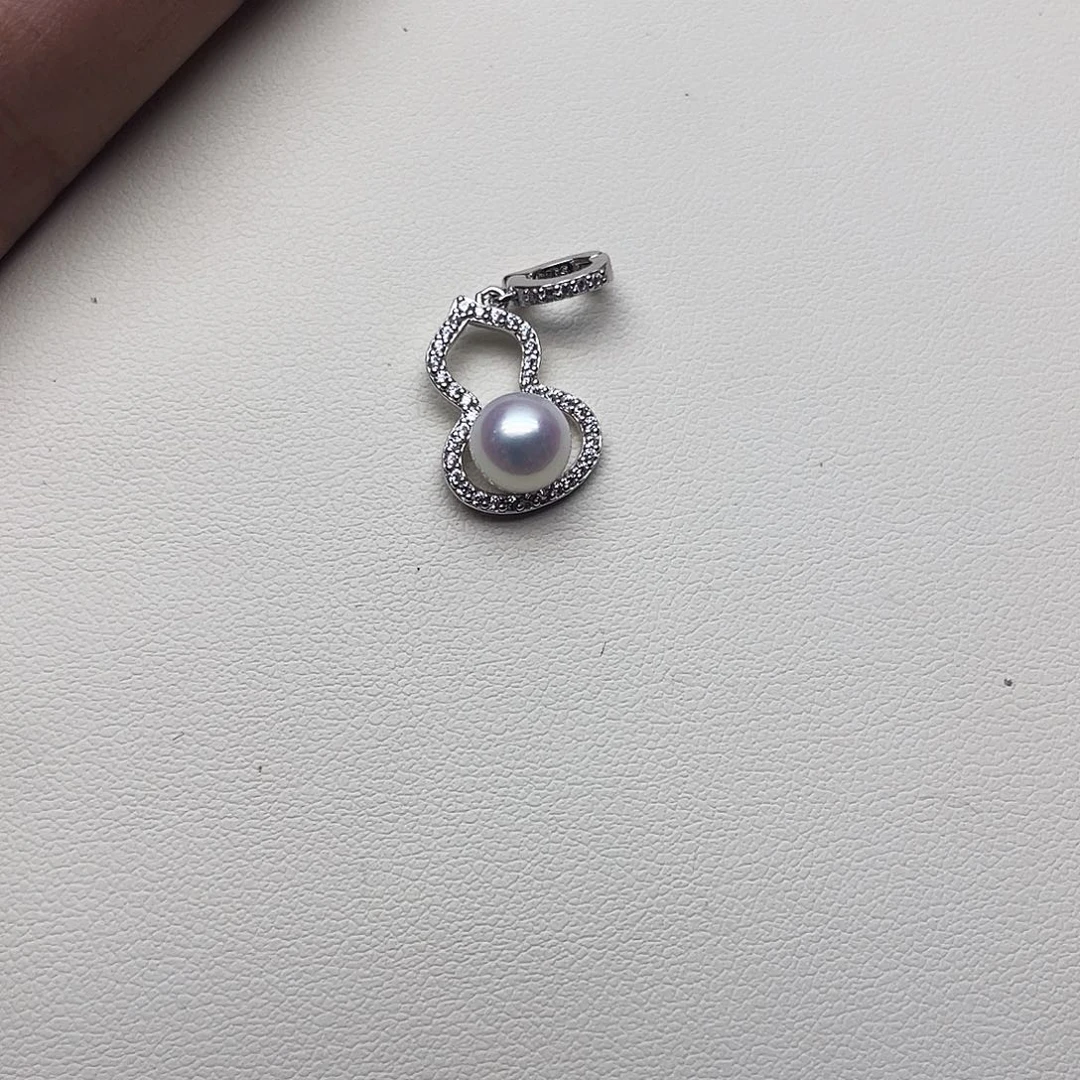 淡水珍珠银S925镶嵌吊坠(赠链)