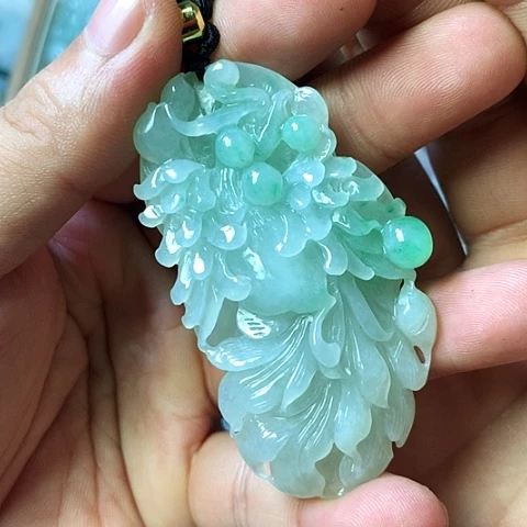 颈饰未镶嵌翡翠福豆豆珠宝翡翠颈饰