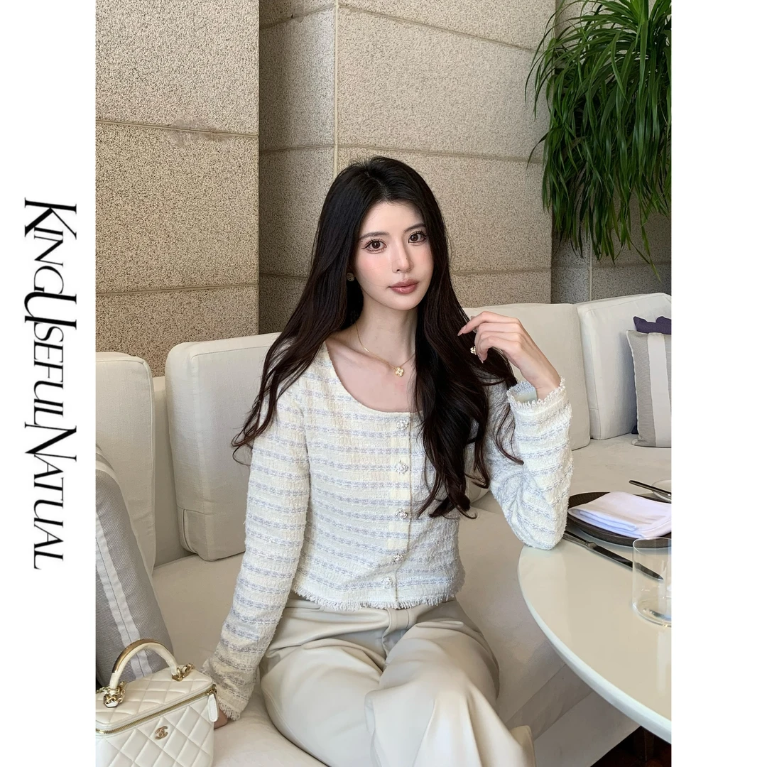 KUN【晨曦】灵动呼吸感 镂空提花编织筋骨挺括感高级品质针织上衣