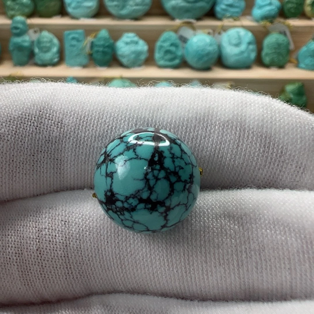 未镶嵌绿松石圆珠13.5mm