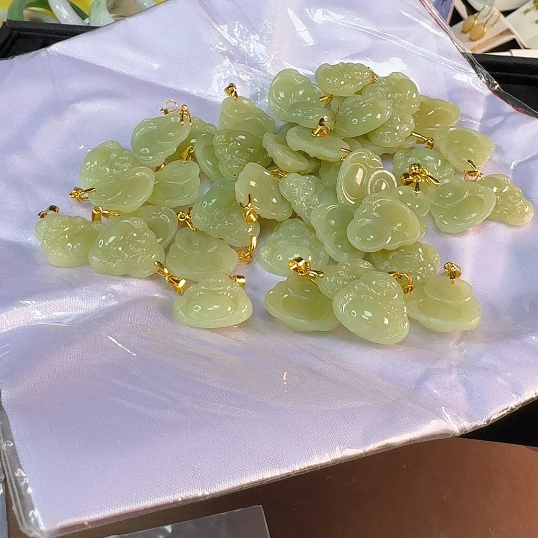 颈饰银S925镶嵌和田玉冰晴水佛公卡20 不含链