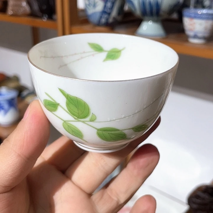 紫砂213库山窑内外胶质釉蛋壳瓷主人杯