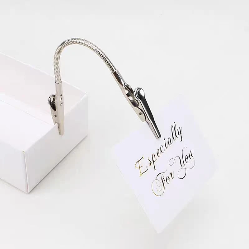 DIY简约双头桌面双头金属广告夹POP卡片变形夹照片夹夹菜品标签夹