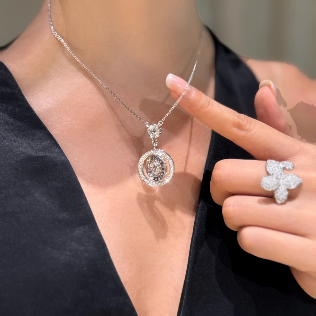 QANNA【时来运转】【旋转罗盘】轻奢欧美风高级时尚钻石项链AY