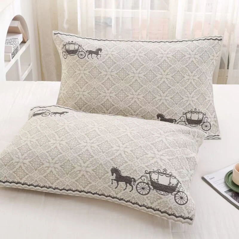 花嫁马车枕巾高档枕巾