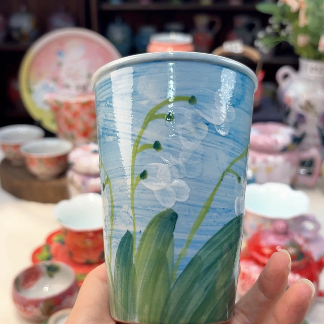 景德镇手绘高温釉下彩陶瓷茶具