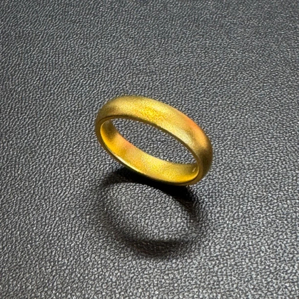 足金【泥鳅背】礼物古法国潮新中式黄金水贝直播黄金戒指对戒