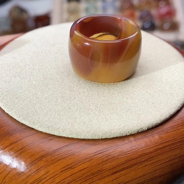 玛瑙/玉髓未镶嵌戒指A 57不退换港20+内径19.2