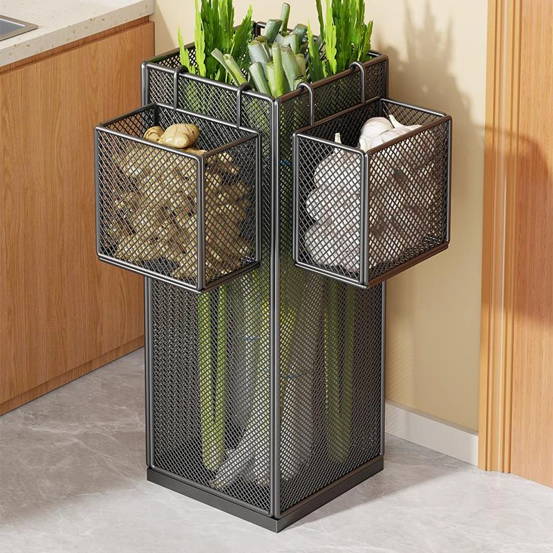 厨房葱姜蒜收纳神器多功能菜篮子置物架蔬菜土豆水果收纳筐放菜架