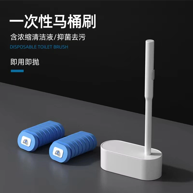 新款免打孔一次性马桶刷厕所清洁家用套装可抛式卫生间长柄清洁刷