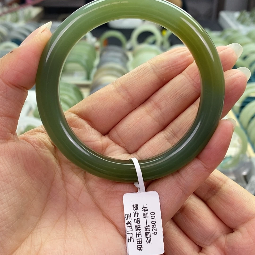 和田玉未镶嵌珠宝奇石和田玉手镯57.58