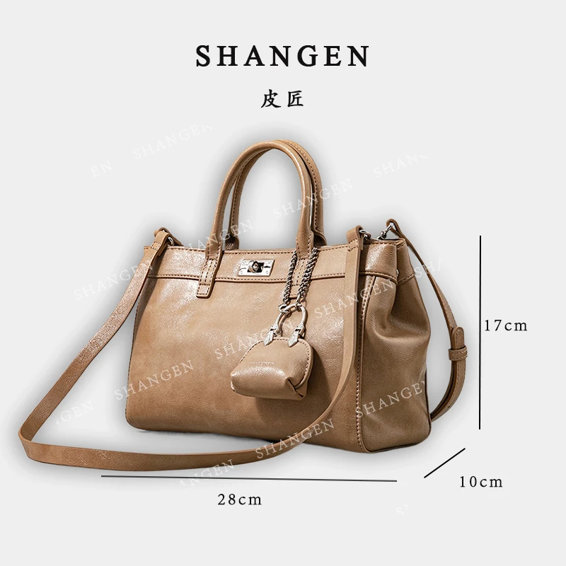 【尚恩CC】SK-92302-布丁色-28*10*27轻奢简约新款手提单肩斜跨包