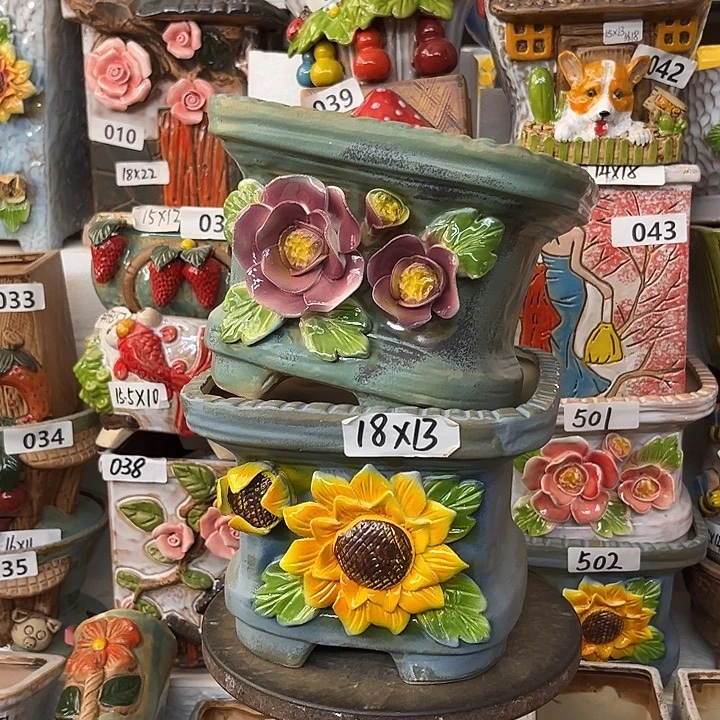 粗陶材质多肉花盆
