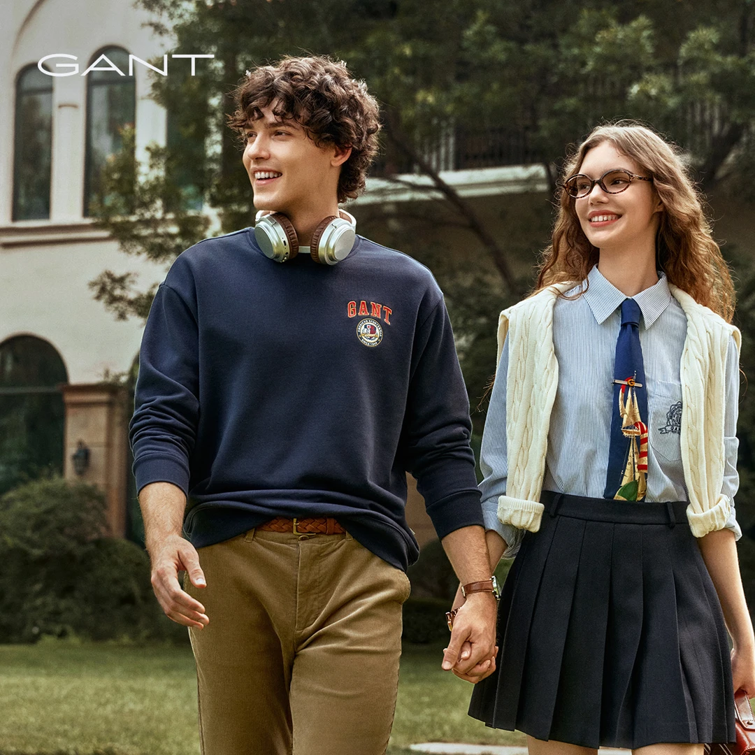 【情侣款卫衣】GANT/甘特25秋冬男装圆领宽松休闲卫衣女加绒上衣