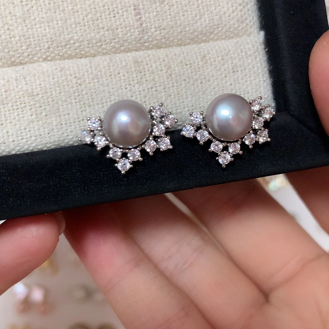 淡水珍珠耳饰合金