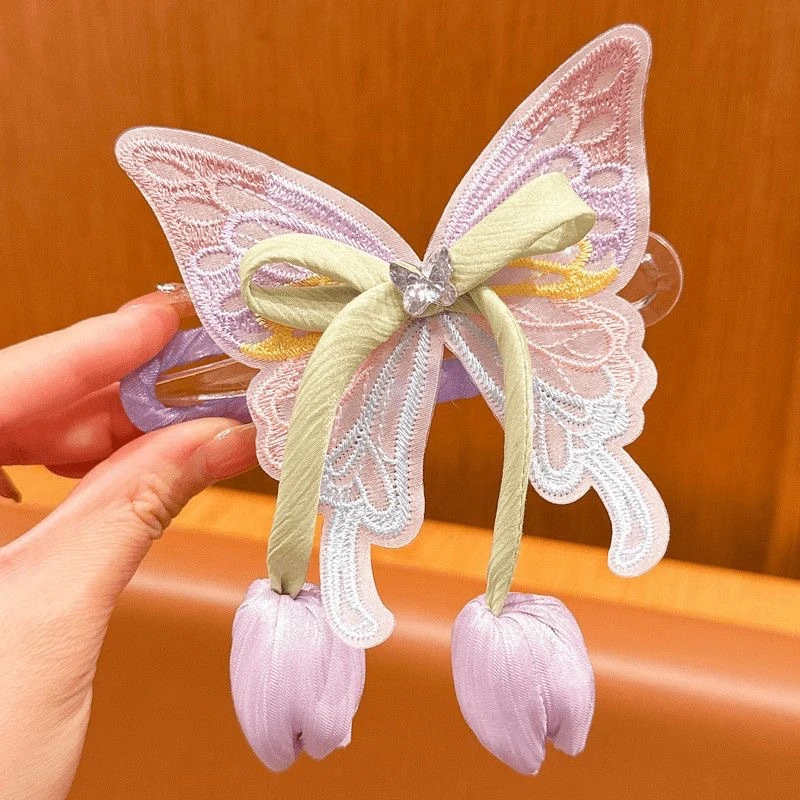 儿童发夹女童头饰蝴蝶结发卡甜美可爱公主宝宝发绳超仙头绳发圈