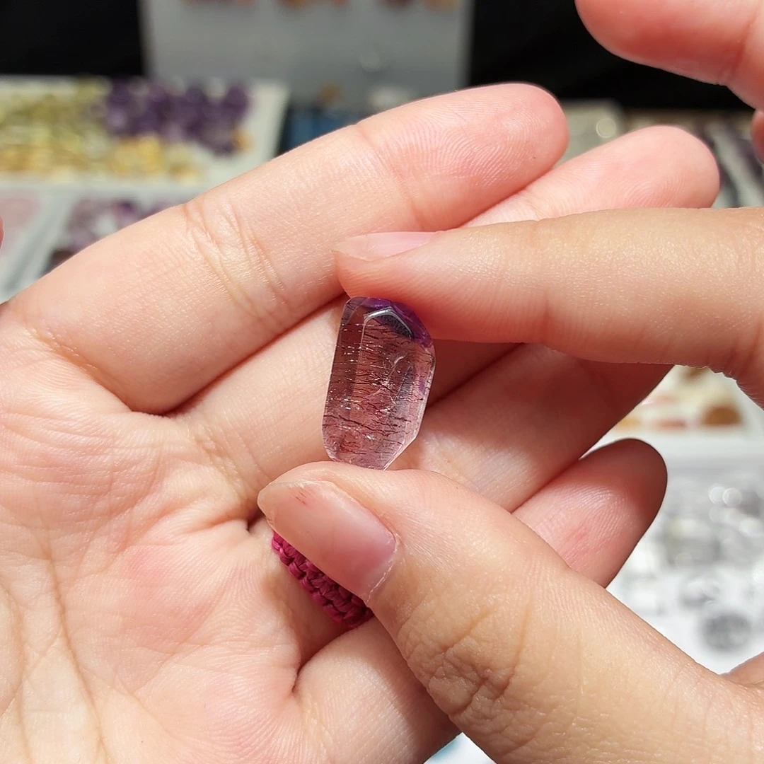 水晶未镶嵌吊坠(不含链)紫超七 随形 打孔定制不退换