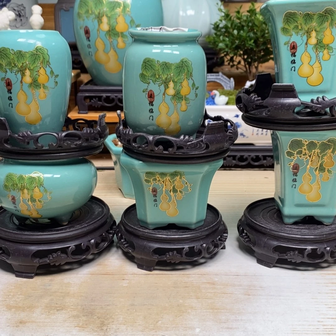 紫砂陶瓷艺术花盆陶瓷