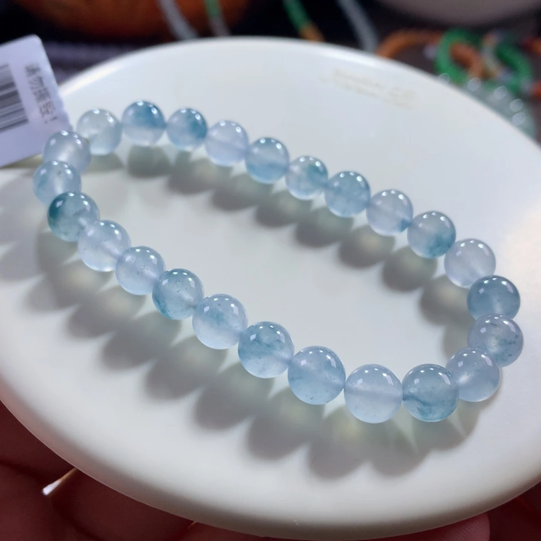未镶嵌手链翡翠翡翠高冰起胶星空蓝卡7.70～7.80+